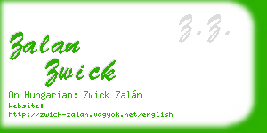 zalan zwick business card
